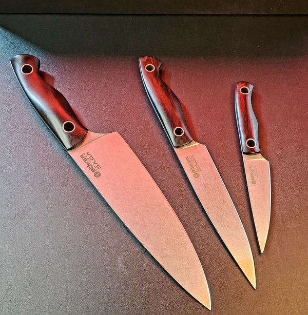 Bild zeigt hochwertige Küchenmesser zum kaufen Messerset Böker SAGA